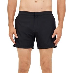 NWT Somewhere Sunny Tailored 6" Inseam Recycled Swimming Trunk 32 Black